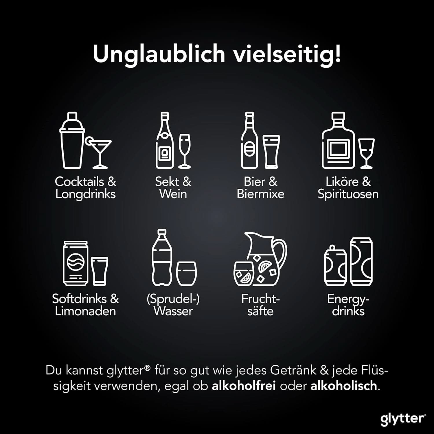 Glitzerpulver für Getränke (Silber) – Essbarer Glitzer für Getränke, 10 Gramm Glitter Naty Shop