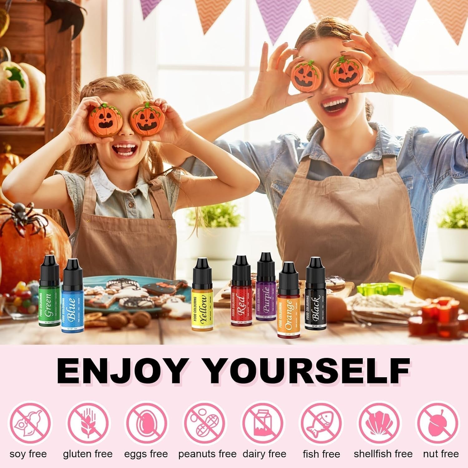 Lebensmittelfarbe – 7er-Set, 12 ml, Lebensmittelfarbe zum Backen von Kuchen – lebendige Lebensmittelfarbe für Kuchendekoration, Schleim-Heimwerken, Schleimherstellung