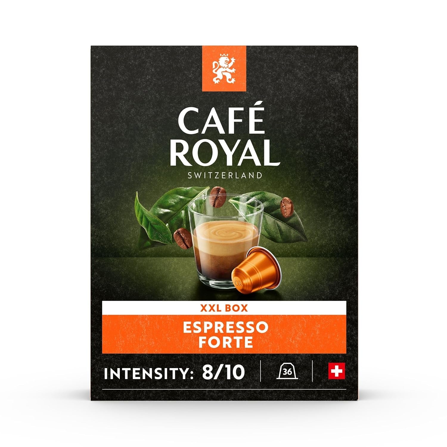 Espresso Forte 36 Kapseln für Nespresso Kaffeemaschine – 8/10 Intensität – UTZ-zertifiziert Kaffeekapseln aus Aluminium (Packung mit 3)