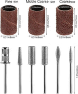 MWOOT Diamant-Nagelbohrer für elektrische Nagelfeilen mit Schleifhülsen, Schleifbändern, Nagelbohrer, Zubehör für künstliche Nägel, Nagelhautentferner