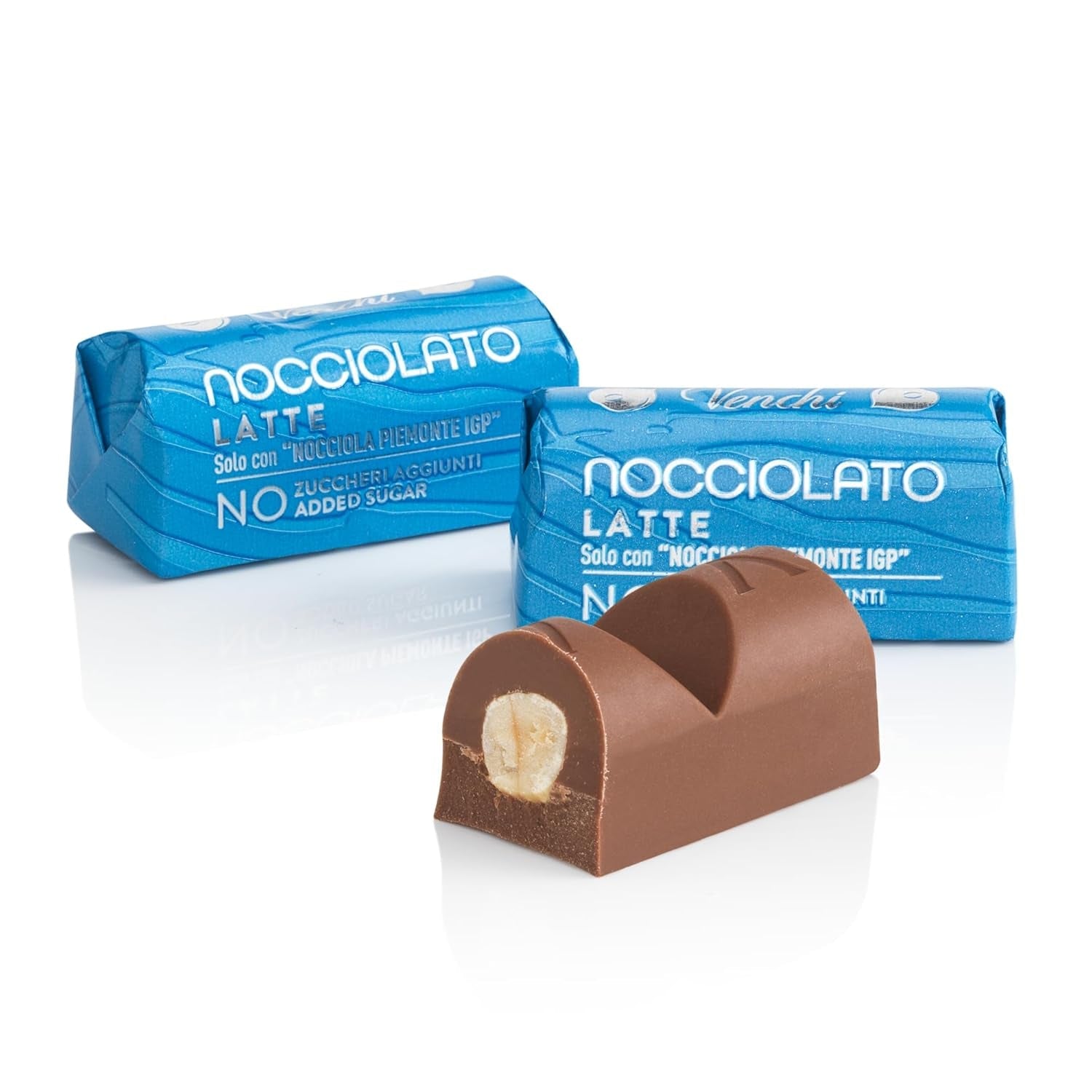 Venchi – Schokoriegel mit Milch und Haselnüssen – 70 % Zucker – Pralinen mit ganzen Haselnüssen aus dem Piemont g.g.A., 1 kg – Glutenfrei
