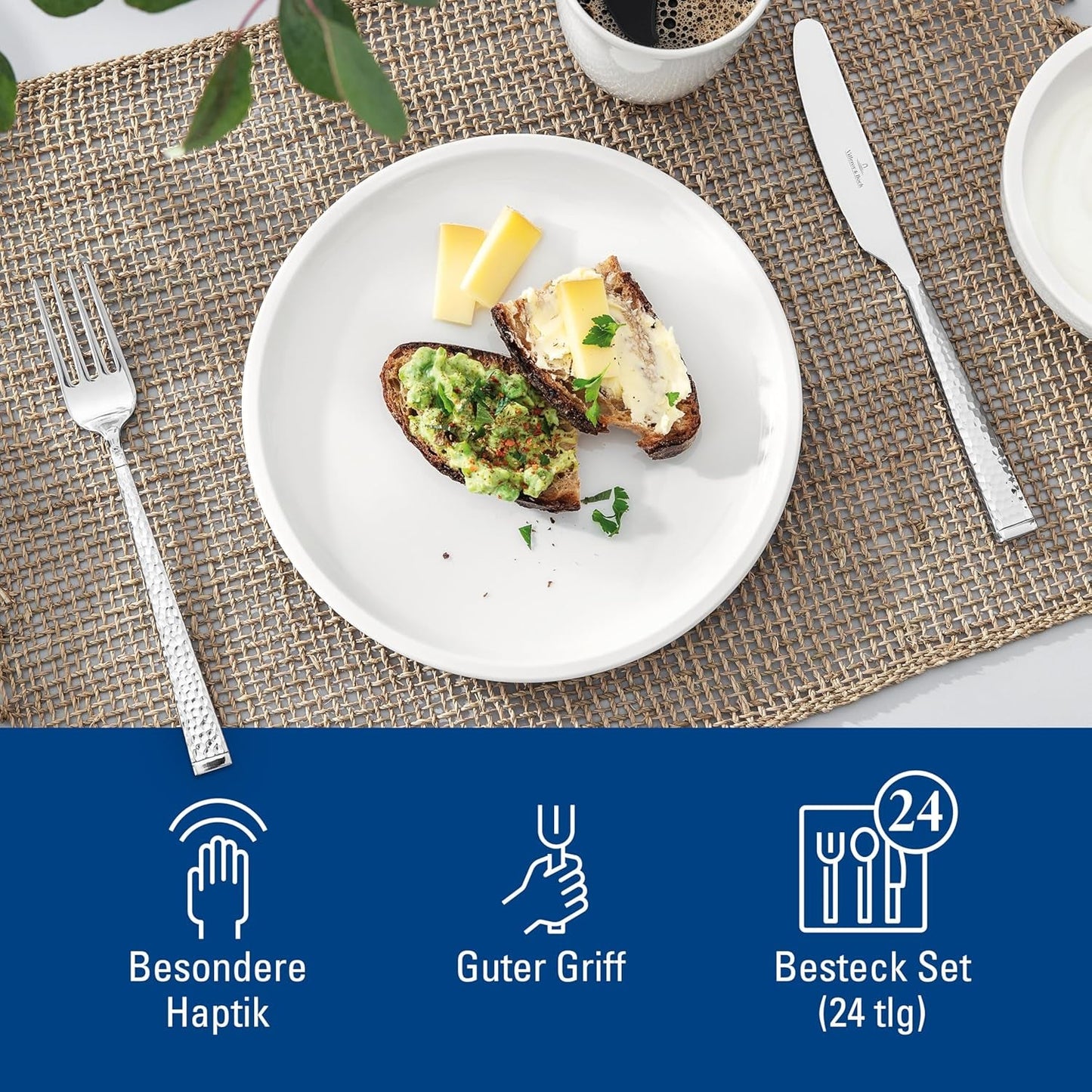 Villeroy & Boch Blacksmith Besteckset für bis zu 6 Personen, 24-teilig, Edelstahl