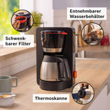 Bosch MyMoment TKA6M273 Filter-Espressomaschine, 1 l Thermokaraffe, 8–12 Tassen, Anti-Tropf-System, rotierender Filterhalter, Entkalkungsprogramm, abnehmbarer Wassertank, 1200 Watt, mattschwarz