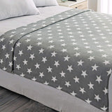DREAMSCENE gemütliche Decke flauschige Decke Fleecedecke - Wohnzimmerdecke warm winterlich weich, Sofadecke, Sofadecke, Kuscheldecke Kinder, Wohnzimmer & Kuscheldecken 120X150Cm, Sofaüberwurf Decke graue Sterne Betten und Decken Besuchen Sie den DREAMSCENE-Store