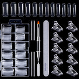 120-teiliges Nagelform-Set, Nagelverlängerungen, Gel-Nagelformen, Nagelform-Set mit Doppelkopfbürste und Nagelfeile mit Clips, für Gelnägel