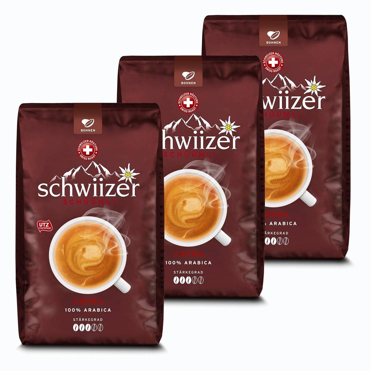 Kaffeebohnen Schwiizer Schüümli Cream, Röstkaffee, Kaffeebohnen, 3000 g