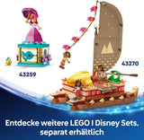 LEGO® Disney Moana 2: Vaianas Abenteuerfloß – Spielzeugboot mit Segeln, abnehmbarem Deck, Lagerfeuer und 3 Minipuppen, darunter Loto und Moni – Geschenk für Mädchen ab 6 Jahren und Fans – 43270 Bausets Beuche den LEGO-Store