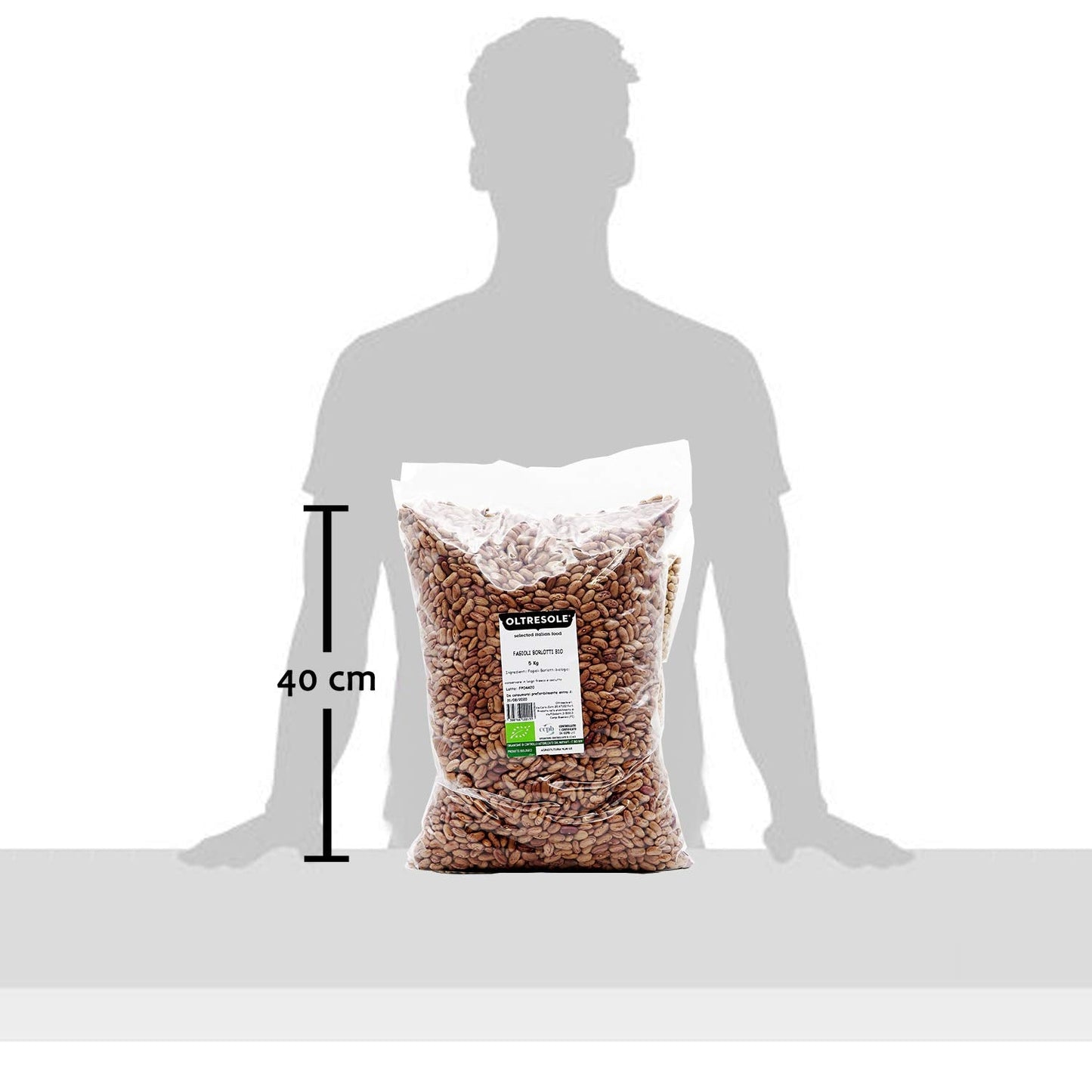 , Bio-Borlottibohnen 5 kg, getrocknete Bio-Hülsenfrüchte aus kontrolliertem Anbau, Cereals Naty Shop