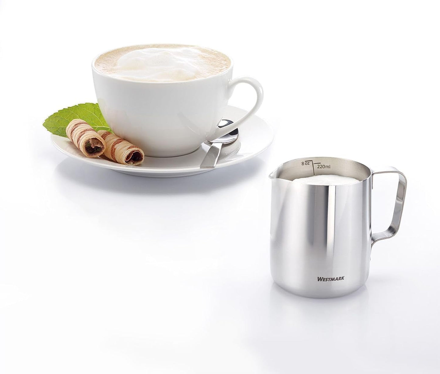 Westmark Brasilia Milchkaraffe 200 ml – ideal für Kaffeesahne, Milch, Honig und andere Kaffee- und Teezusätze, Barista-Zubehör – Edelstahl