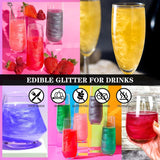 Essbares Glitzerspray-Set – 20 g schillernder Glitzerstaub für Getränke, Champagner, Kuchen – essbare metallische Lebensmittelfarbe für Cocktails, Wein, Likör, Backen, Kuchen