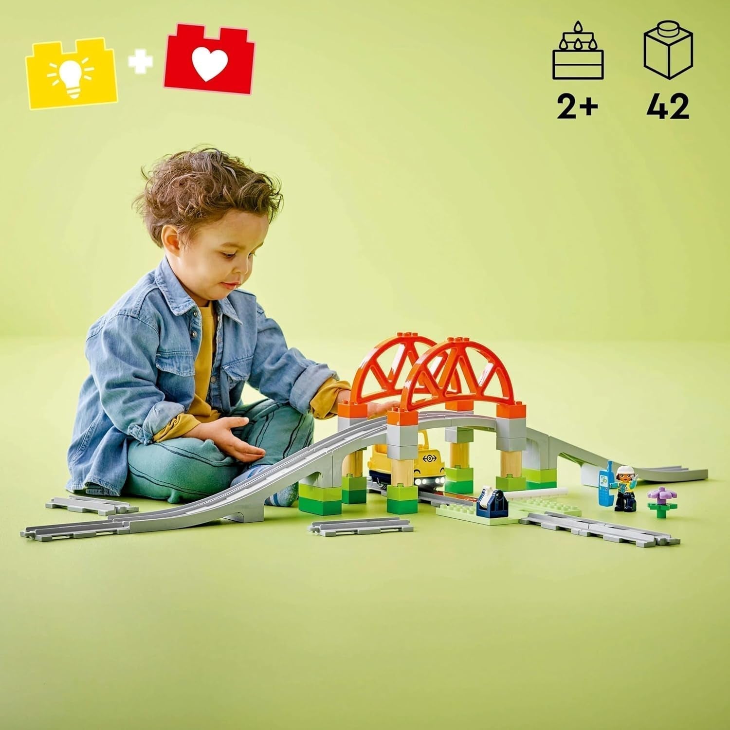LEGO DUPLO Stadt-Eisenbahnbrücke und Gleise – Erweiterungsset, Geschenk für Kinder ab 2 Jahren, Bau- und Umbauset, Vorschul-Entwicklungsset, Lernspielzeug 10426 Bausets Besuchen Sie den LEGO-Store