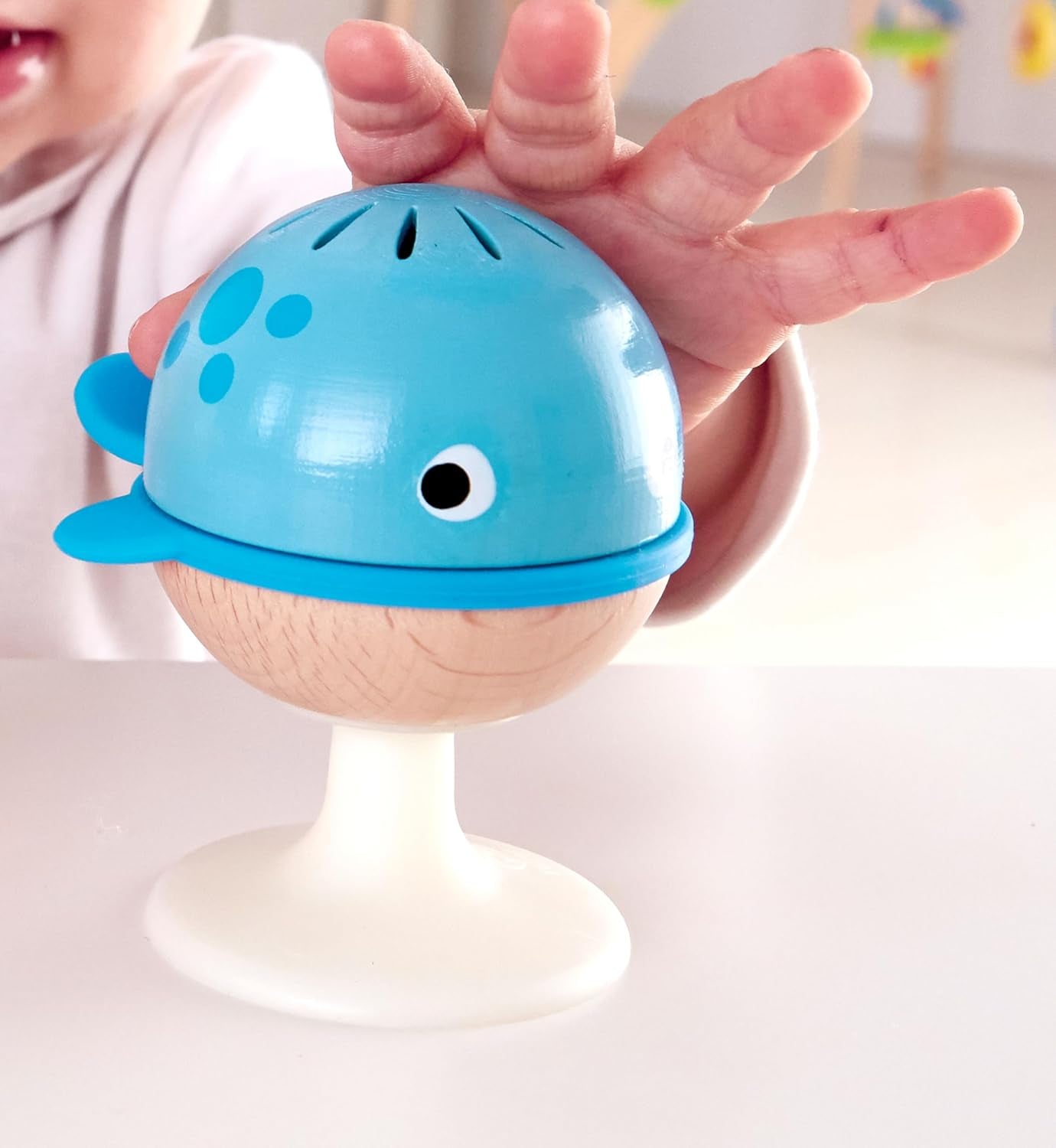 Rasselset mit Saugnapf Hape | Drei Tiere mit Beißringelementen, Schildkröte, Oktopus und Wal | Lernspielzeug ab 0 Monaten Bebe Toys Naty Shop