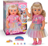 BABY born Carla – 43 cm große Puppe – hochwertiges blondes Haar mit Strähnen – keine Batterien erforderlich – geeignet für Kinder ab 4 Jahren – inklusive 7 Zubehörteilen, rosa