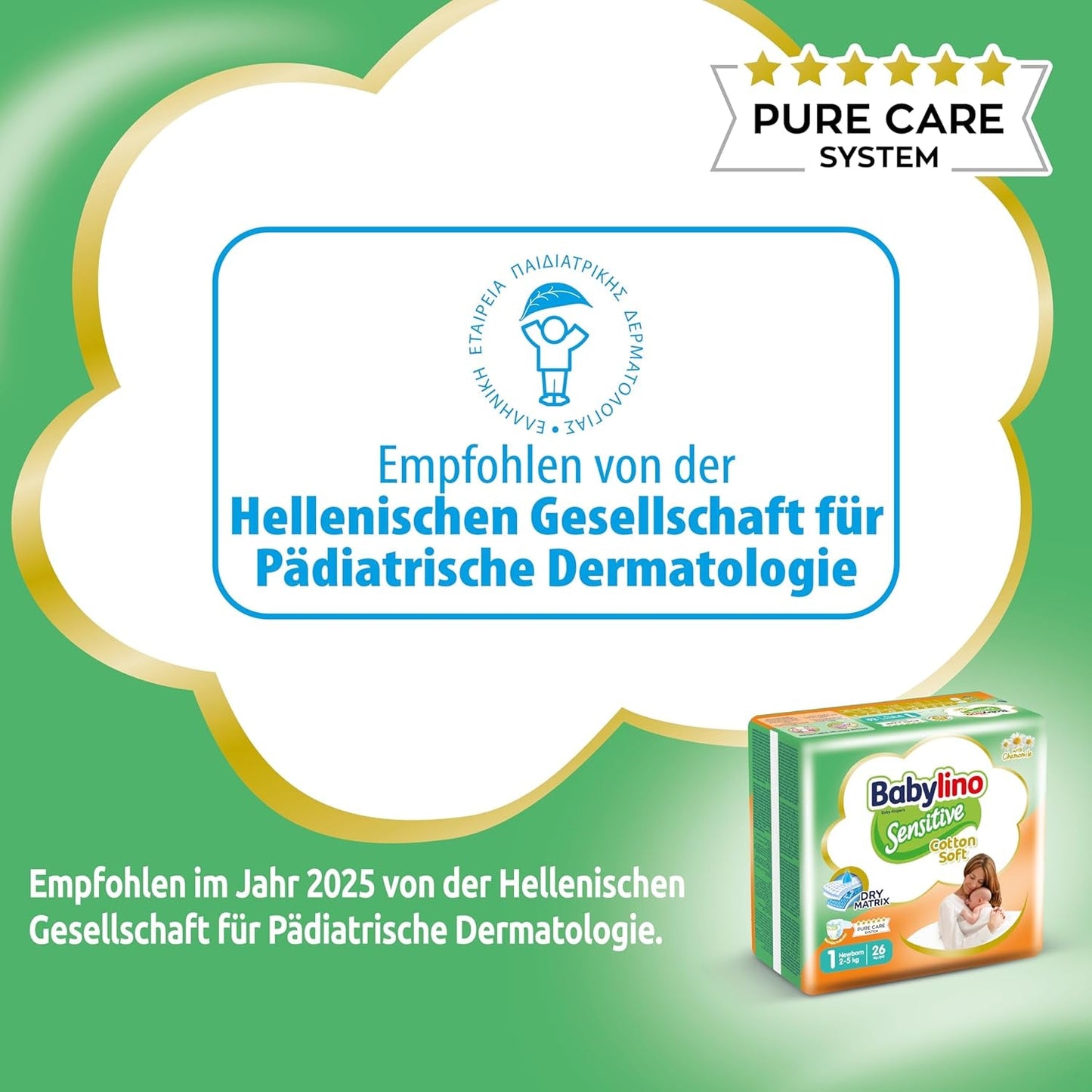 Sensitive Babywindeln, Größe 1, Neugeborene (2-5 kg), 26 Stück