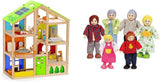 Hape E3401 Vier-Jahreszeiten-Haus, möbliert und E3500 – Puppenfamilie, helle Haut