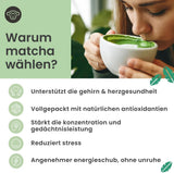 Purechimp Matcha-Pulver in zeremonieller Qualität, 50 g. 100 % reines, schattengewachsenes Teepulver für Latte, Aufgüsse und Rezepte. Recycelbares Glas. Reich an Antioxidantien.