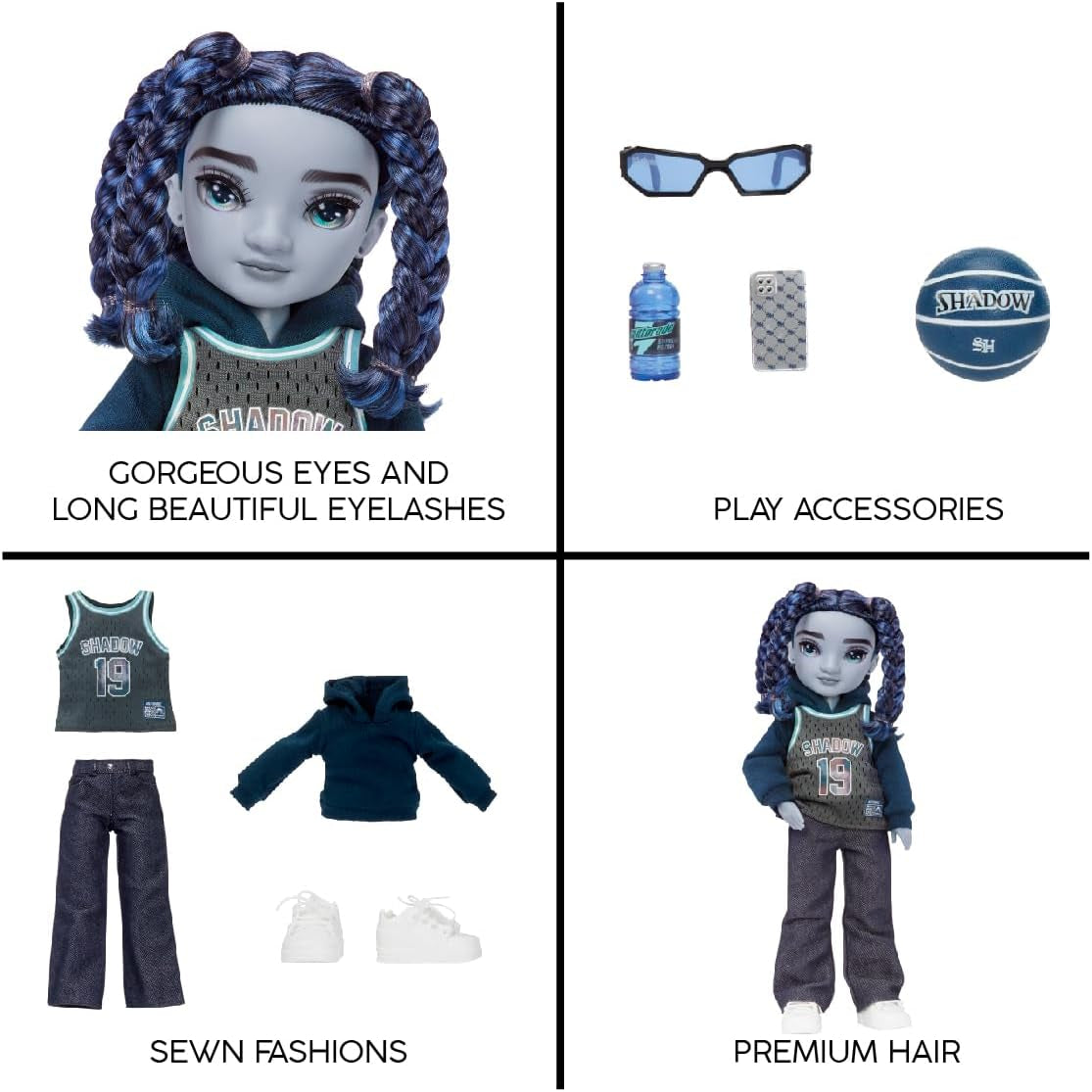 Rainbow High Shadow High Series 3 - Oliver Ocean - Blaue Modepuppe - Junge - Modisches Outfit und mehr als 10 bunte Spielaccessoires - Ideal für Kinder von 4-12 Jahren und Sammler