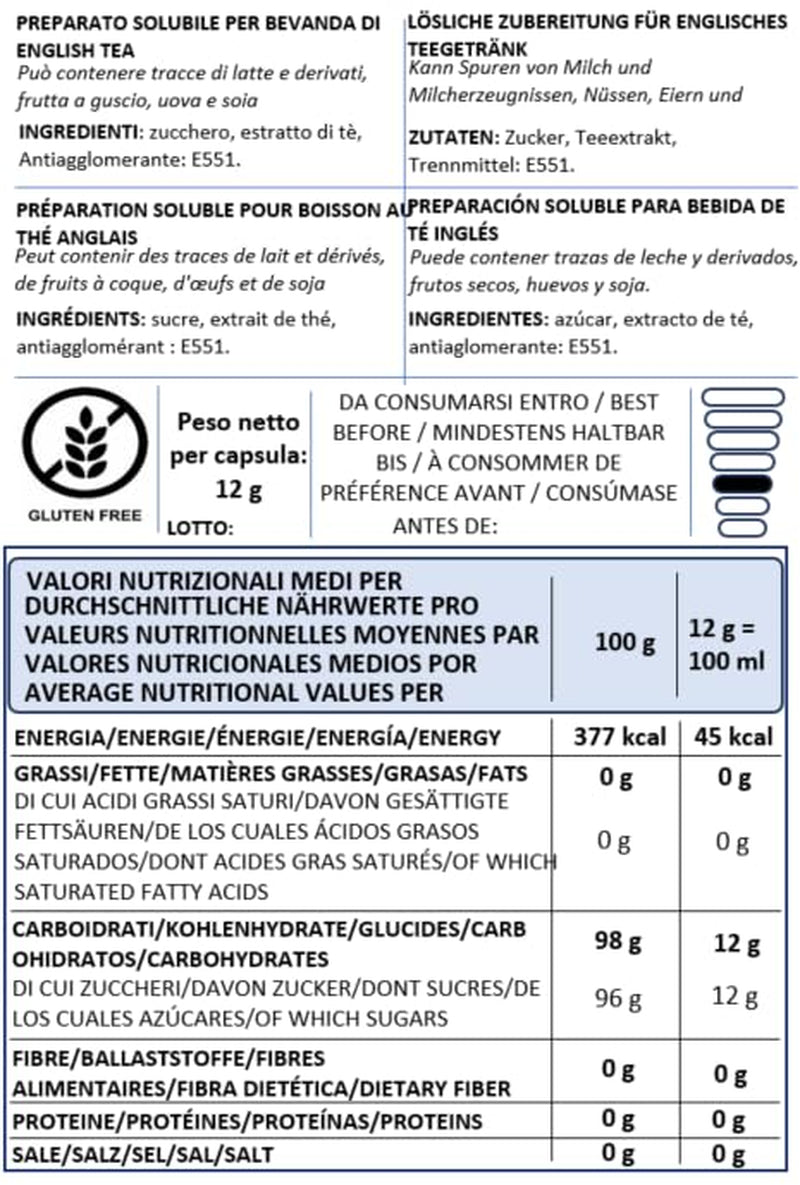 Caffè Vulcanus – 60 Kapseln Teemischung, Geschmacksrichtung: Englischer Tee, Pfirsichtee, Zitronentee und Beerentee – Kapseln kompatibel mit Nescafe Dolce Gusto