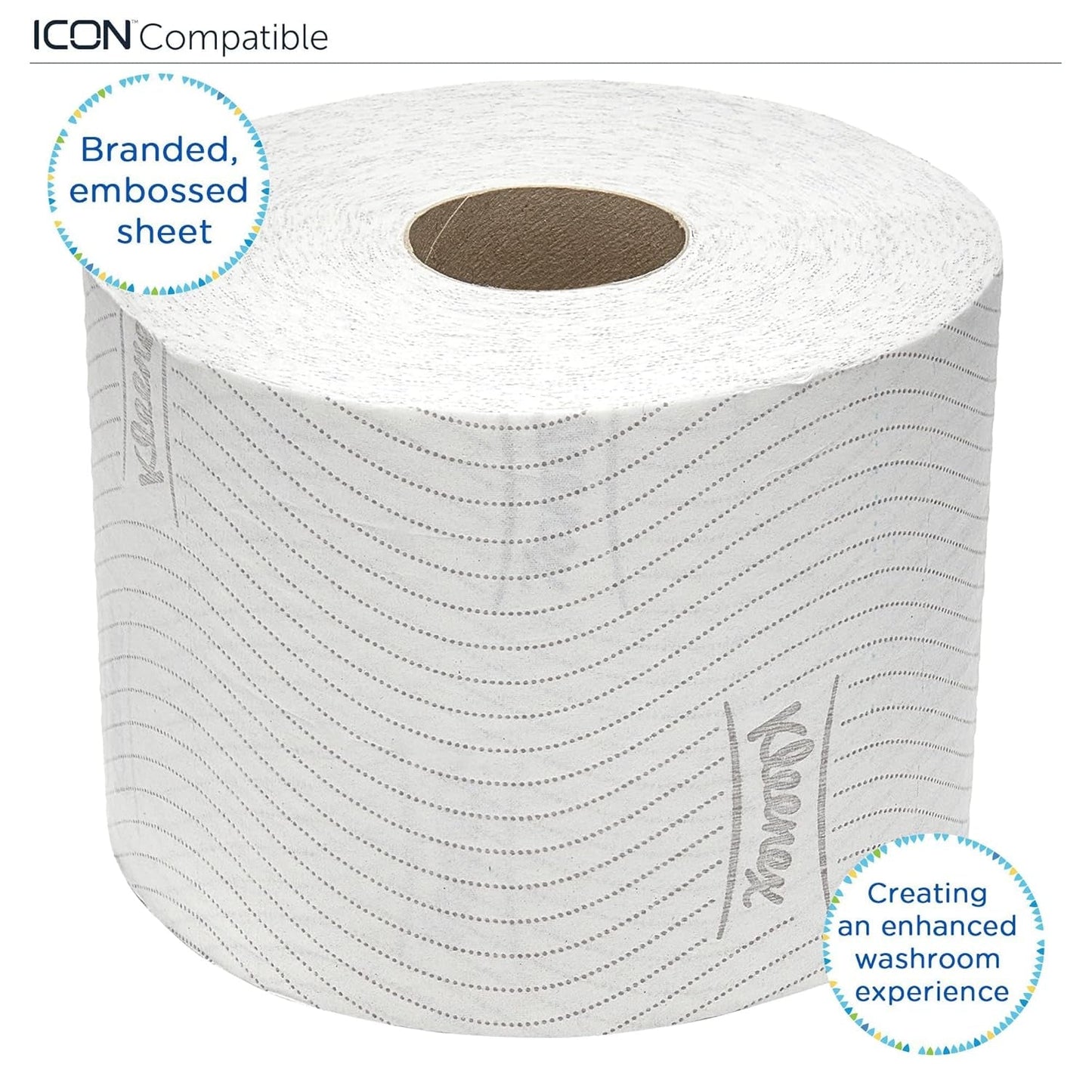 Kleenex Standard Roll 8441 Toilettenpapier – 2-lagiges Toilettenpapier – 6 Packungen mit je 6 Rollen x 600 Blatt, weiß (36 Rollen/21.600 Blatt insgesamt)