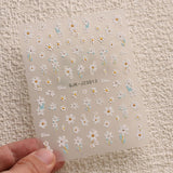 JMEOWIO 3D Nagelsticker Blumen Nail Art Sticker Selbstklebend Nagelaufkleber 5D Stereoskopisch Sommer Frühling Dekoration Nageldesign Zubehör 4 Blatt