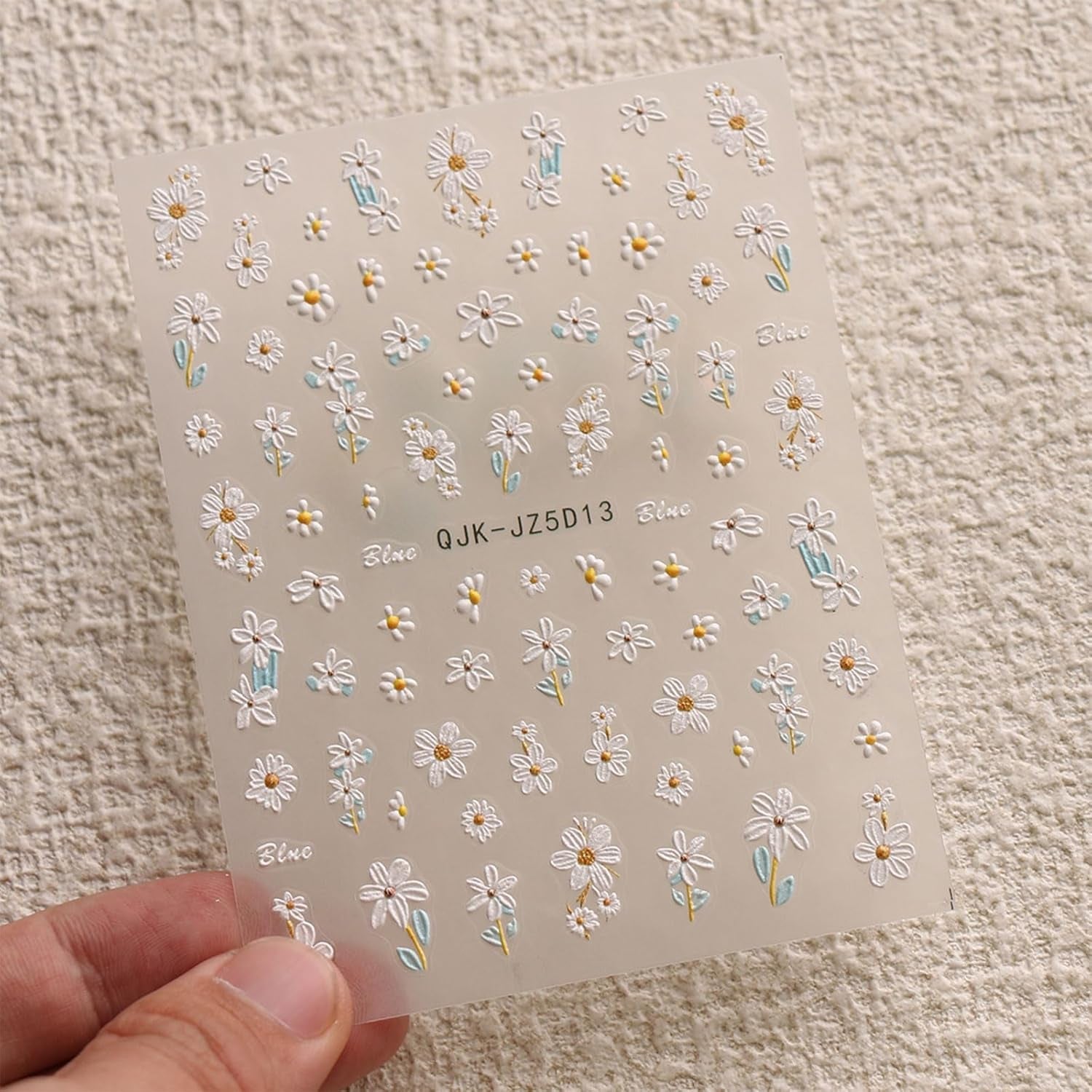 JMEOWIO 3D Nagelsticker Blumen Nail Art Sticker Selbstklebend Nagelaufkleber 5D Stereoskopisch Sommer Frühling Dekoration Nageldesign Zubehör 4 Blatt