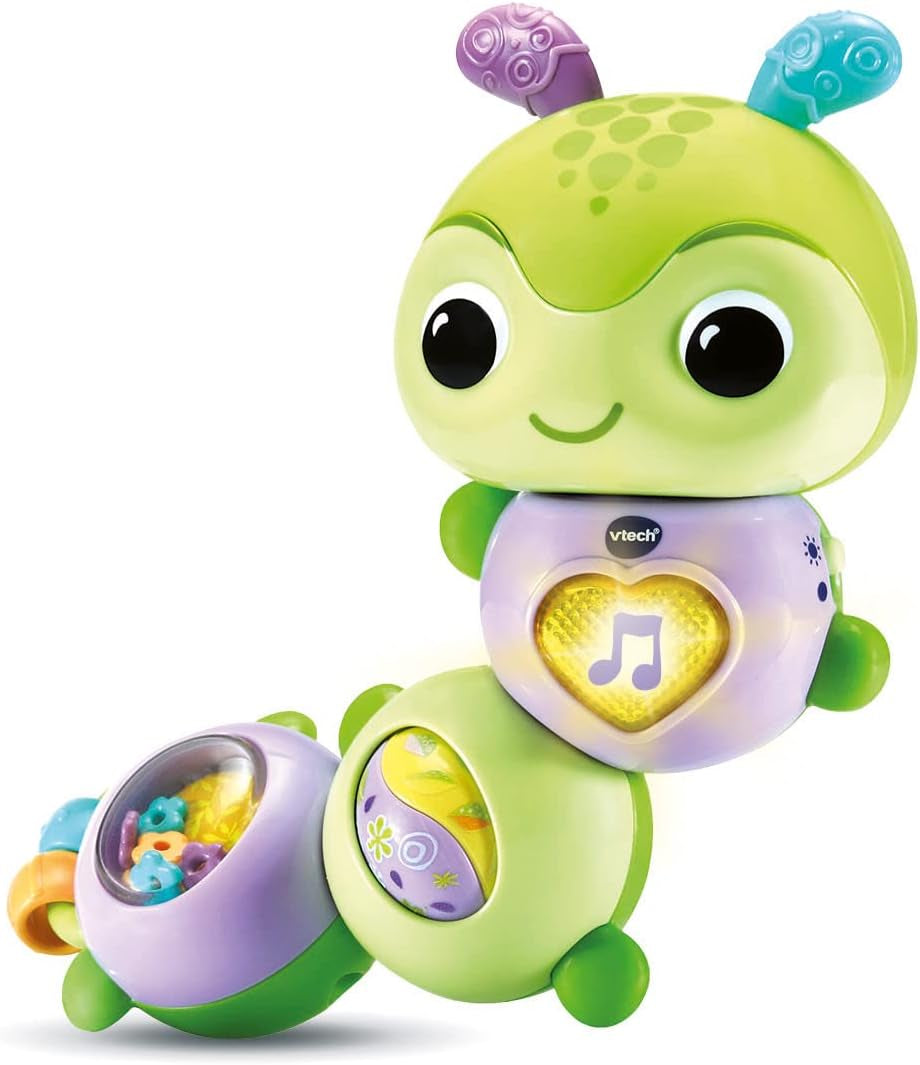 VTech Baby Spinning Fun Caterpillar – Sprechendes und singendes, interaktives Glocken- und Motorikspielzeug – Für 6–24 Monate Babyspielzeug Naty Shop