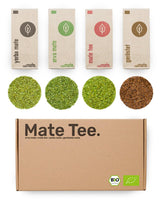 Mate-Tee-Probierset ● 4 Sorten Bio-Mate-Tee ● je 100 g Erva Mate + Yerba Mate + Grüner Mate-Tee + Gerösteter Mate-Tee