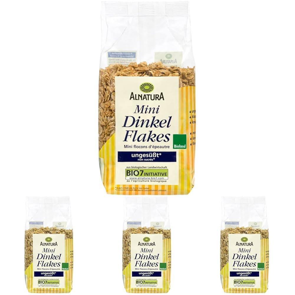 Mini-Dinkelflocken – Bio-Qualität – ungesüßt, knackig – Frühstück, 175 g