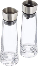 blomus -MACCHIATO- Zucker- und Sahneset aus Glas, Fassungsvermögen 180 ml, Edelstahldeckel, für Tee und Kaffee, hochwertige Verarbeitung, exklusive Optik (H/B/T: 17 x 5,4 x 5,4 cm, Transparent, 63510)