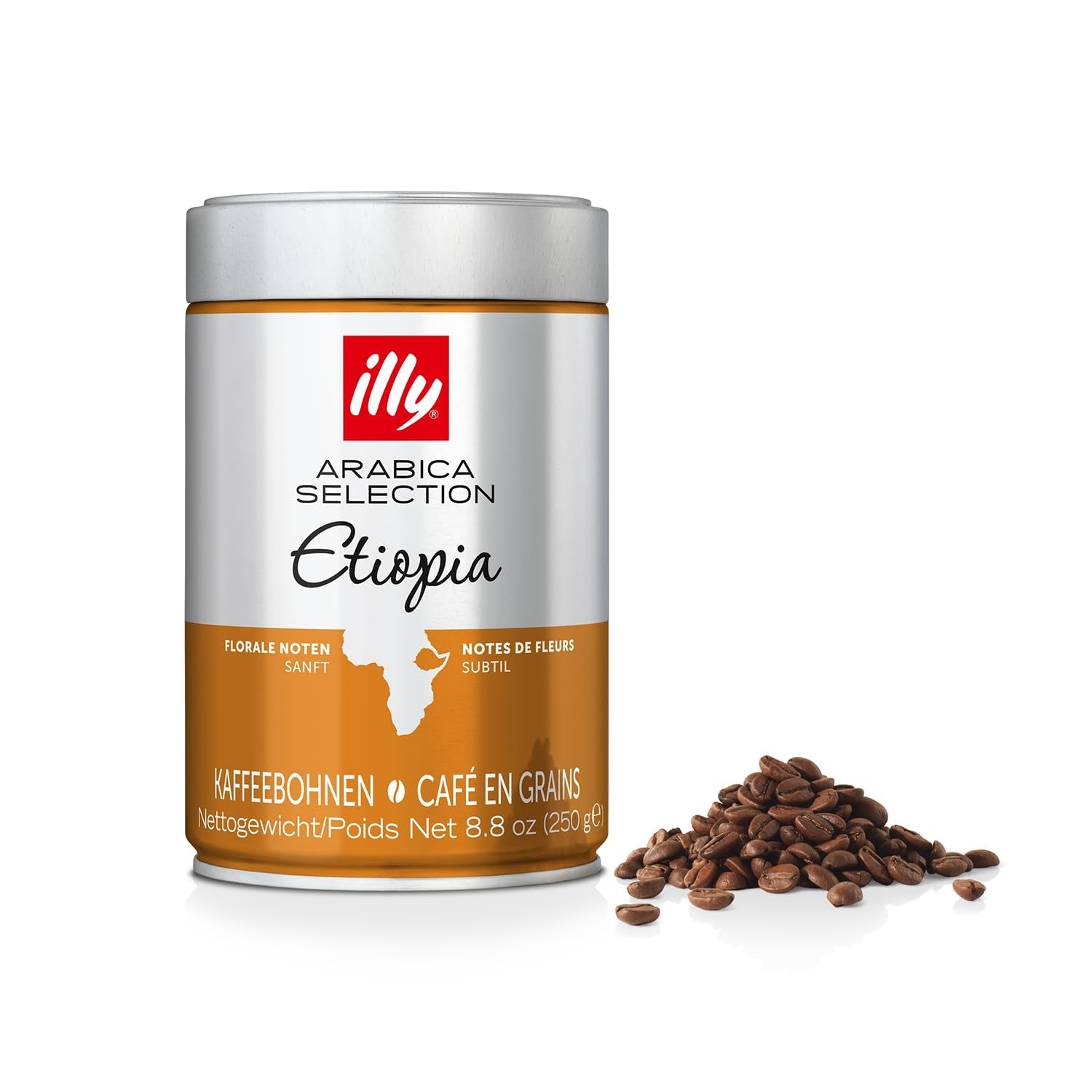 illy Kaffeebohnen, Auswahl an äthiopischen Luxus-Arabica-Kaffeebohnen, 6er-Pack (6 x 250 g)