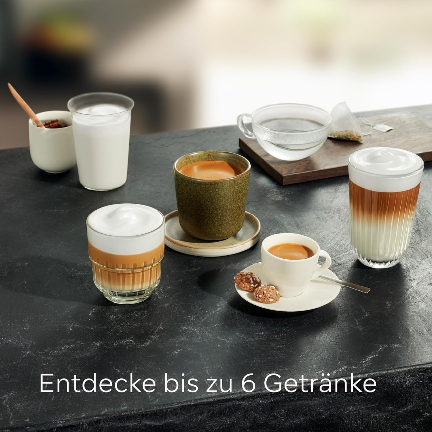 Siemens EQ500 klassische automatische Espressomaschine, TFT-Farbbildschirm, 5 Kaffee- und Milchsorten, Doppeltassenfunktion, einfache Reinigung, abnehmbare Brüheinheit, mit Milchschlauch, schwarz, TP511E19
