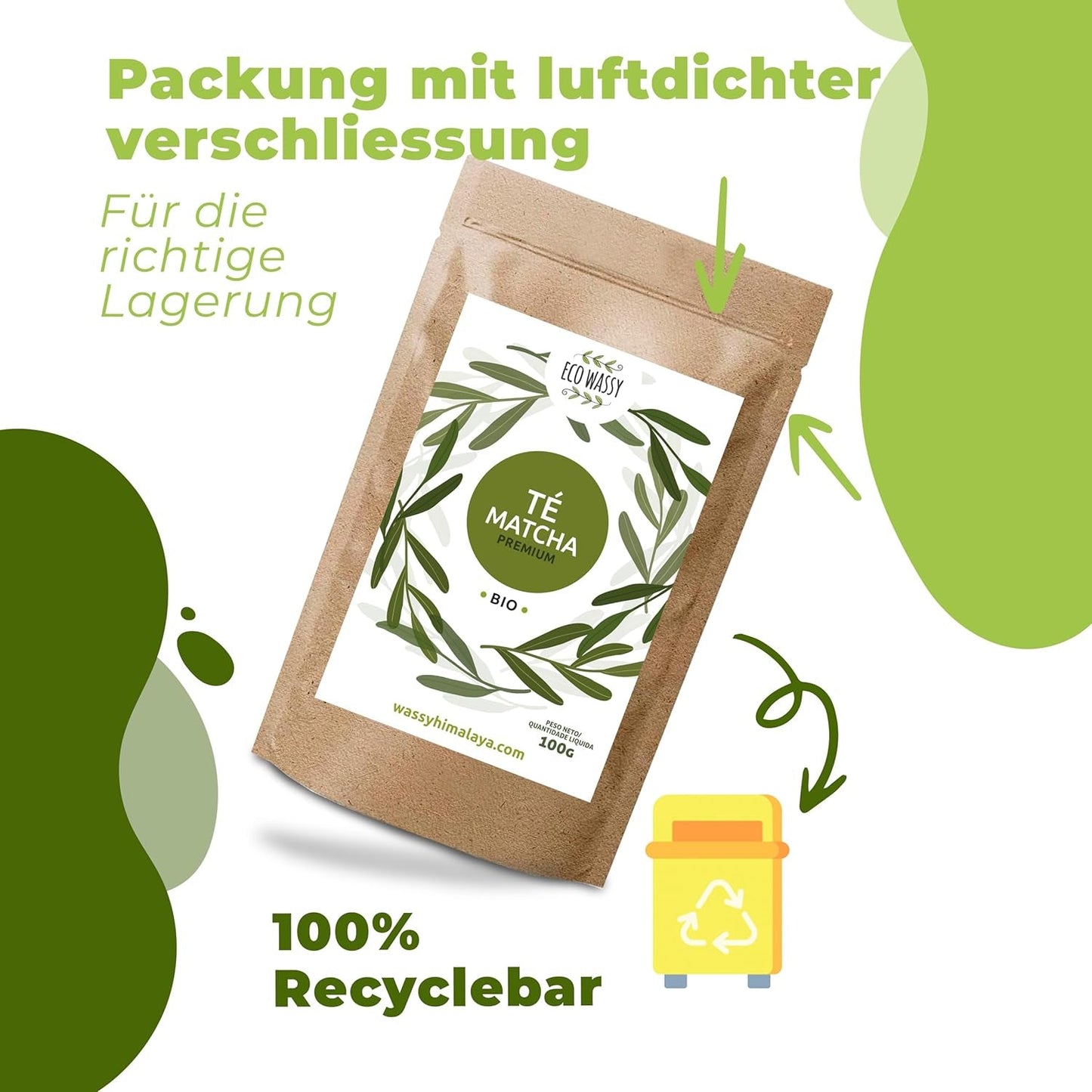 Japanischer Matcha-Tee, Premiumqualität, Pulver. 100 % natürlich. Grüntee-Reduzierer, kraftvoller Entgifter und Antioxidans. Rein kultivierter Matcha – Herkunft: Japan (100 g)
