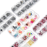 10 Boxen Nagel-Strasssteine-Set, multifunktionales Zubehör mit 1 Pinzette, dekorative Diamanten, Kristalle, Perlen, Edelsteine, bunt, gemischt, Pferdeaugen, metallische Steine, für DIY-Nagelkunst-Dekorationen