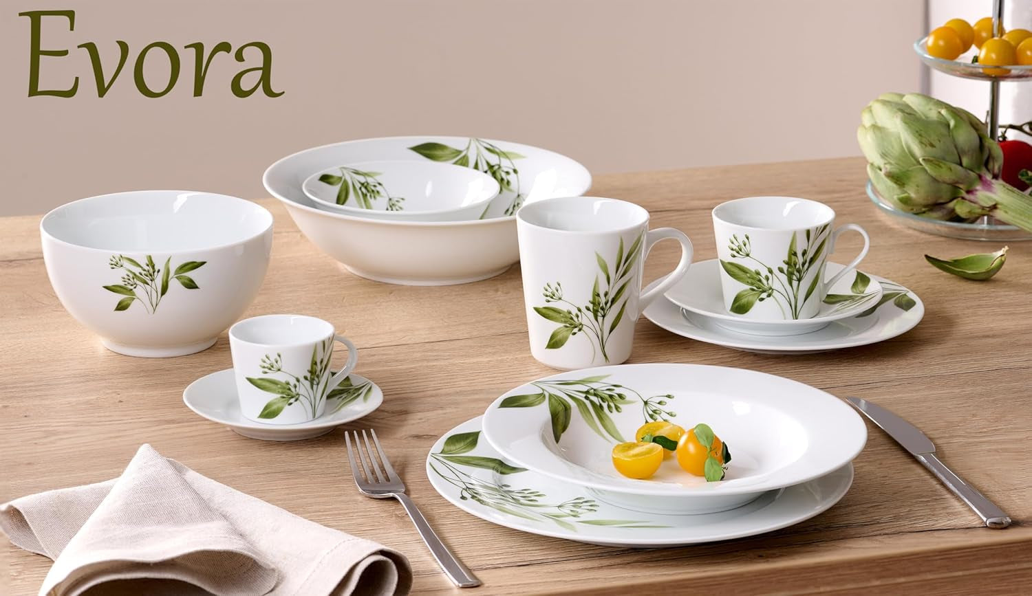 Ritzenhoff & Breker Evora Tafelservice, 12-teilig, Porzellan, weiß