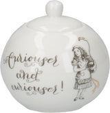 Alice im Wunderland Teekanne und Milchkännchen aus feinem Porzellan, Porzellanschale und Milchkännchen in einer luxuriösen Geschenkbox