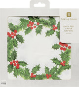 Talking Tables 20 XL-Weihnachtspapierservietten mit Stechpalmen-Design | Luxuriöse Einwegtücher | Wiederverwendbar | Ideal für Weihnachts- und Dinnerpartys | Hohe Qualität | 40cm x 40cm