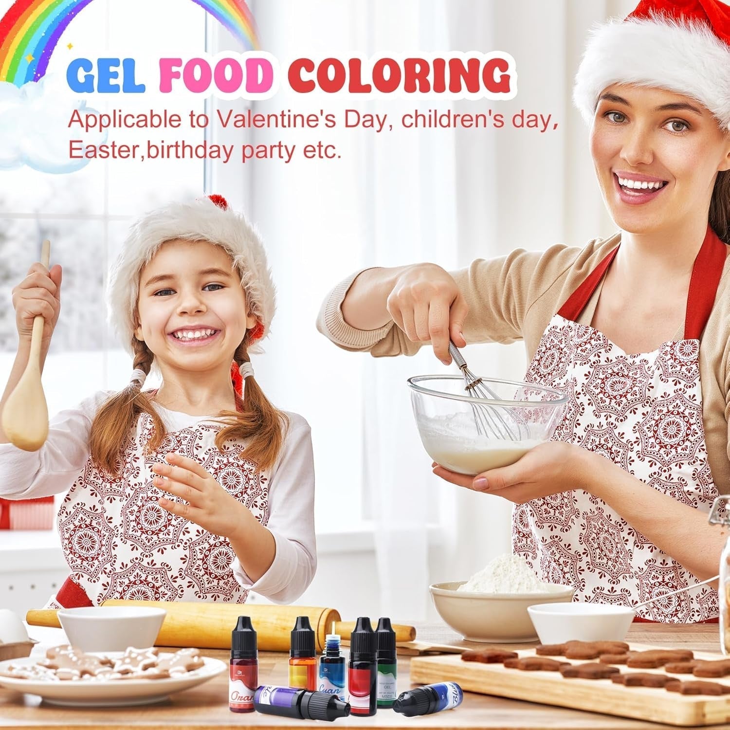 Gel-Lebensmittelfarbe – 7 x 15 ml konzentrierte Regenbogenfarben-Lebensmittelfarbe zum Dekorieren von Kuchen, Backen, Keksen, Macarons – zuckerfreie Lebensmittelfarbe für Getränke, Kuchendekoration, Schleim-DIY