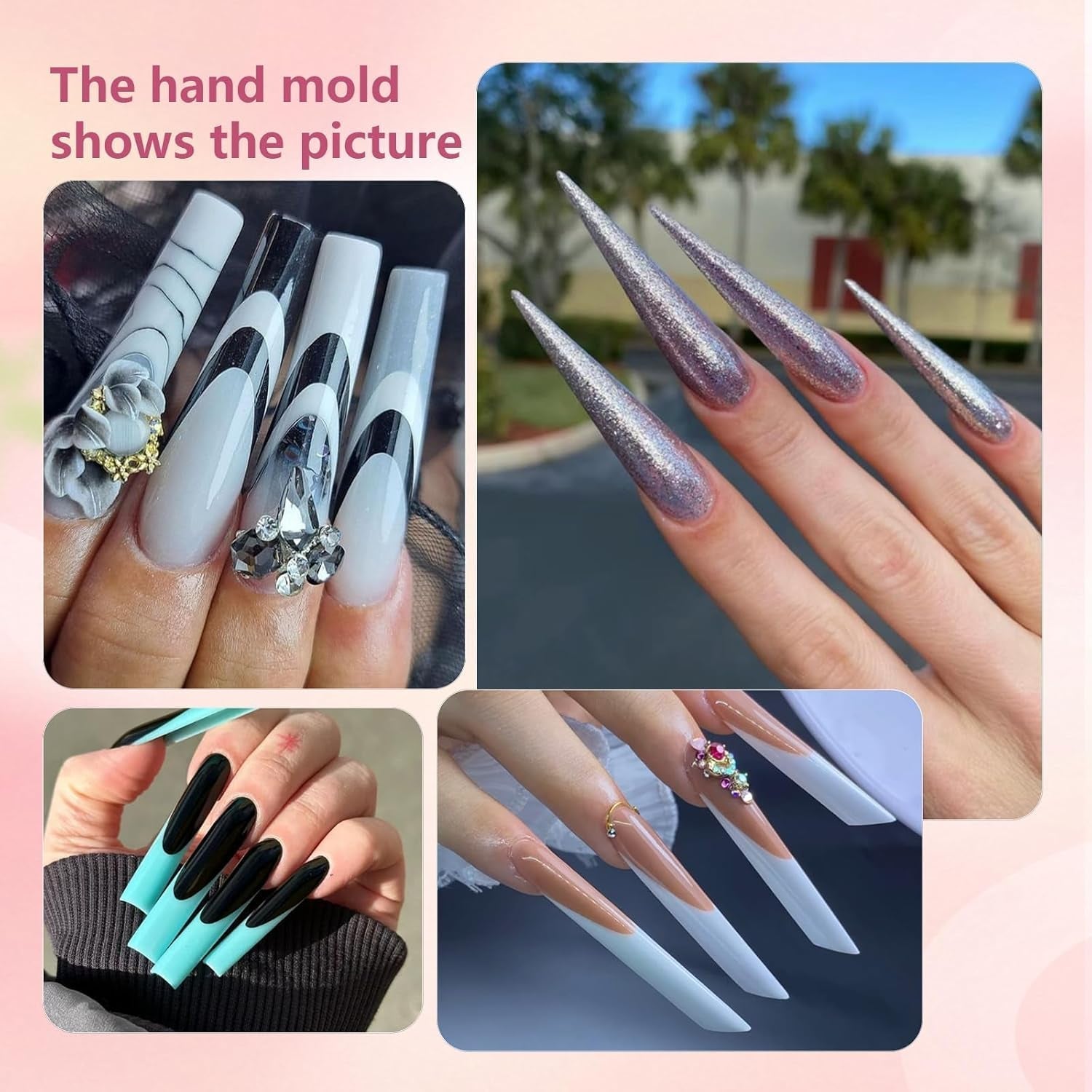 288 Dual-Nagelformen-Set, Dual-Shape-Nagelkunst-Set, 12 Nagelverlängerungsformen, Gel-Nagelformen, geeignet für Anfänger und Maniküristen