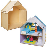 Baker Ross FN199 Puppenhaus-Bausatz aus Holz – 1er-Pack, Kinder-Puppenhaus-Bausatz, Bastelset Puppenhäuser Naty Shop Standardtitel