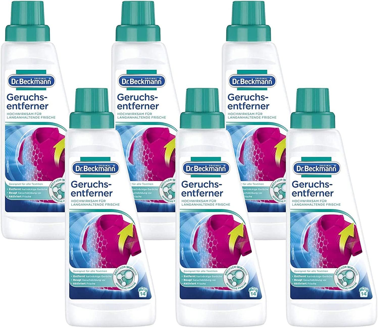 Dr Beckmann Geruchsentferner, entfernt hartnäckige Gerüche aus hochflorigen Teppichen, 500 ml Naty Shop 3 Liter 6 x 500 ml
