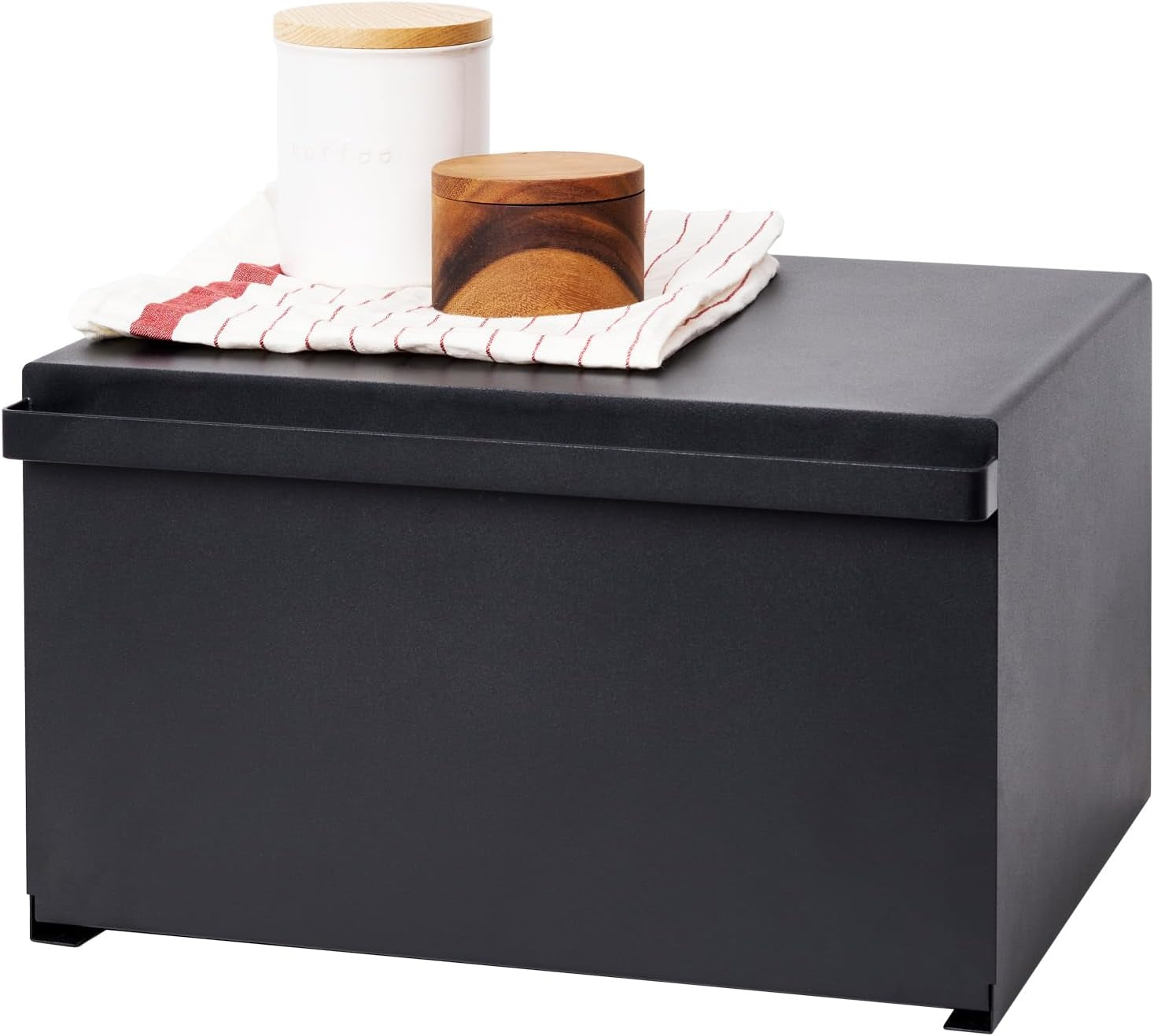 Yamazaki 4352 TOWER Brotkorb Weißer Stahl Minimalistisch 40 x 34,5 x 24 cm Lebensmittelaufbewahrungsboxen Naty Shop Schwarz Einheitsgröße
