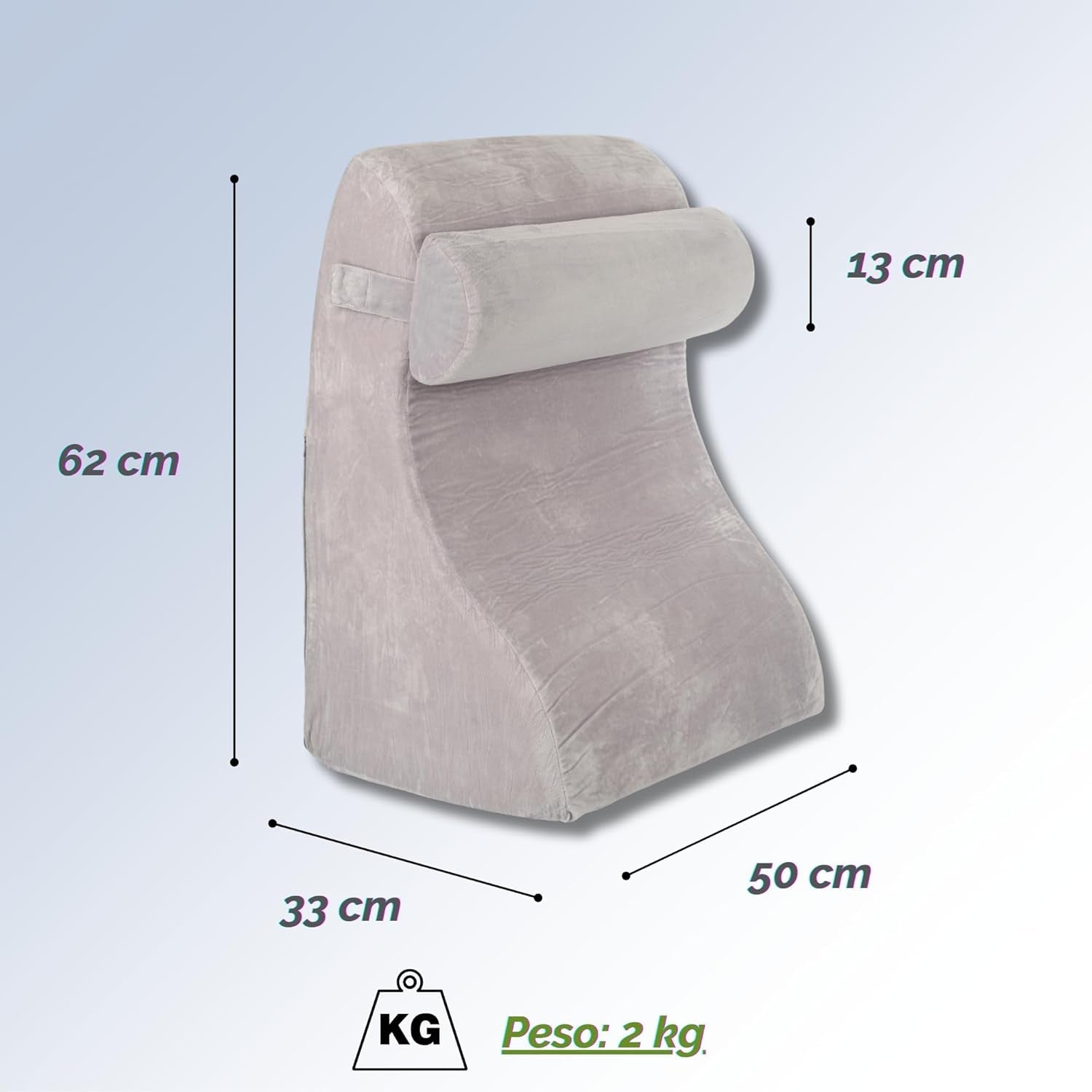 Lesekissen aus Memory-Schaum | Ergonomisches Rückenkissen und Keil für Bett, Couch und Sofa | Orthopädisches Stützkissen bei Rückenschmerzen und Verspannungen