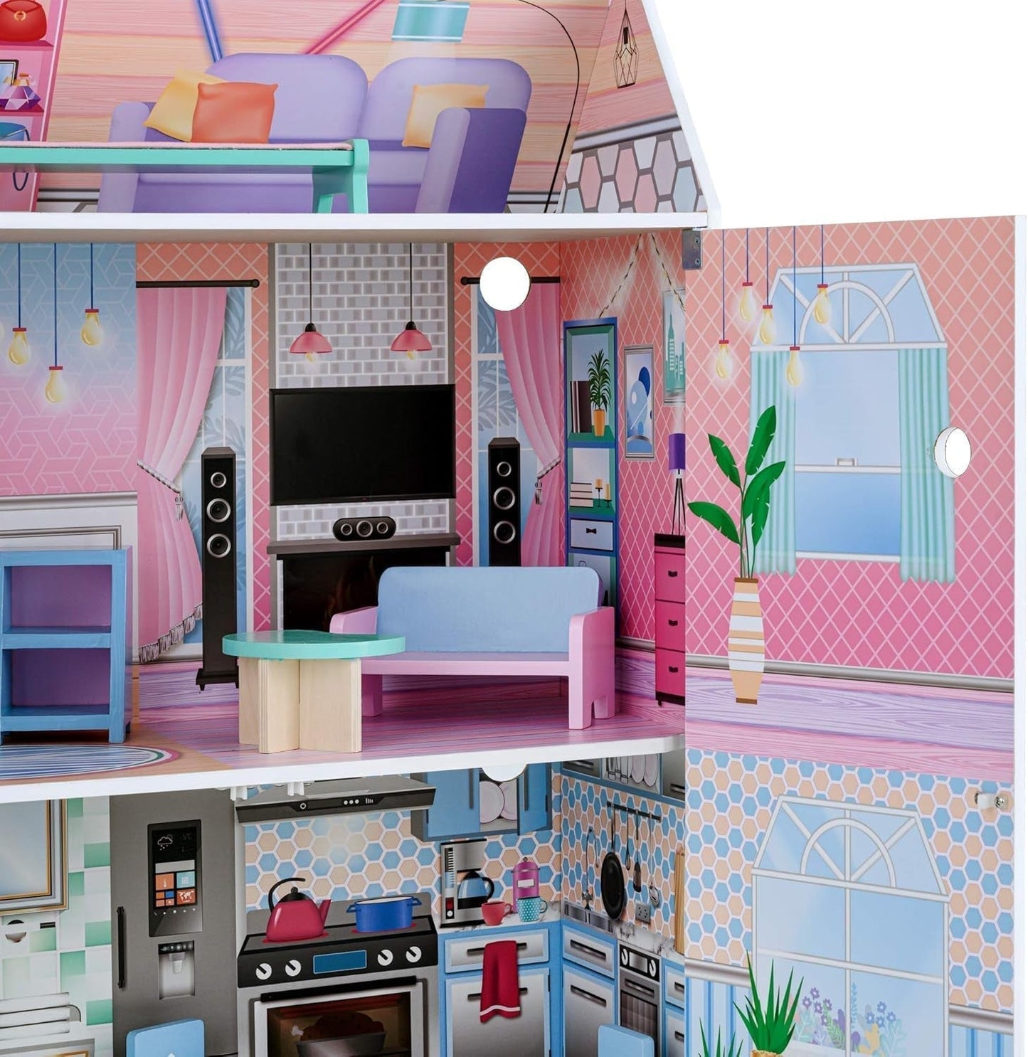 Olivias Little World Glasshouse Kids 12" Puppenhaus & 10 Puppenzubehör 3,5" Multi Td-12518D Puppenhäuser Naty Shop
