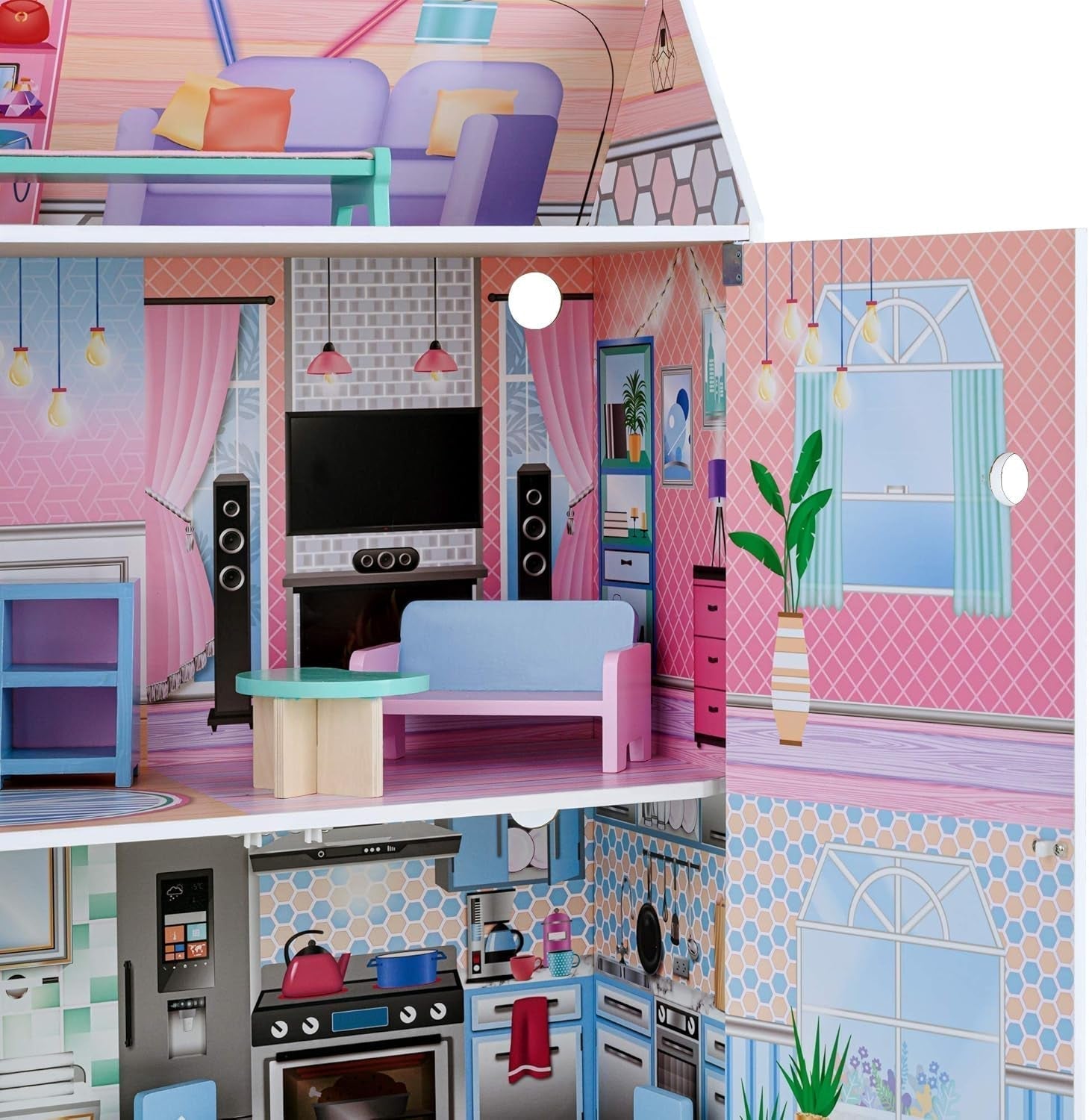Olivias Little World Glasshouse Kids 12" Puppenhaus & 10 Puppenzubehör 3,5" Multi Td-12518D Puppenhäuser Naty Shop
