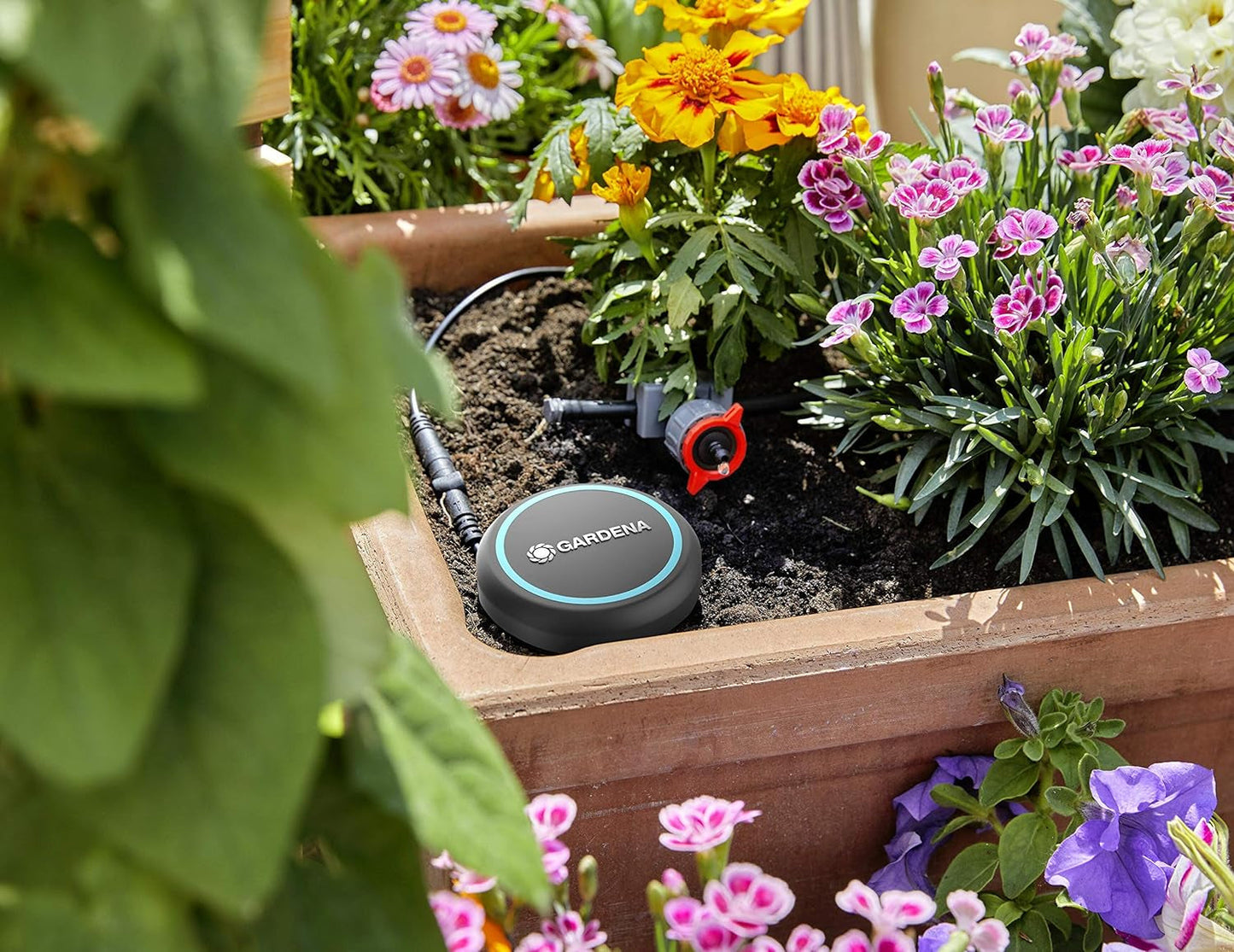 Gardena Verlängerungskabel (10 m) für Regensensor und Bodenfeuchtesensor, Verbindungskabel mit Easy Click System, verlängerbar bis 105 m, für ober- und unterirdischen Einsatz (01868-20)