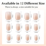Set mit künstlichen Nägeln – 240 Stück, kurze, quadratische Nägel, weiches Gel, Modell Nude, weißer Farbverlauf, künstlicher natürlicher Kleber auf künstlichen Nägeln für Frauen, DIY (nackter Farbverlauf, 240 x)