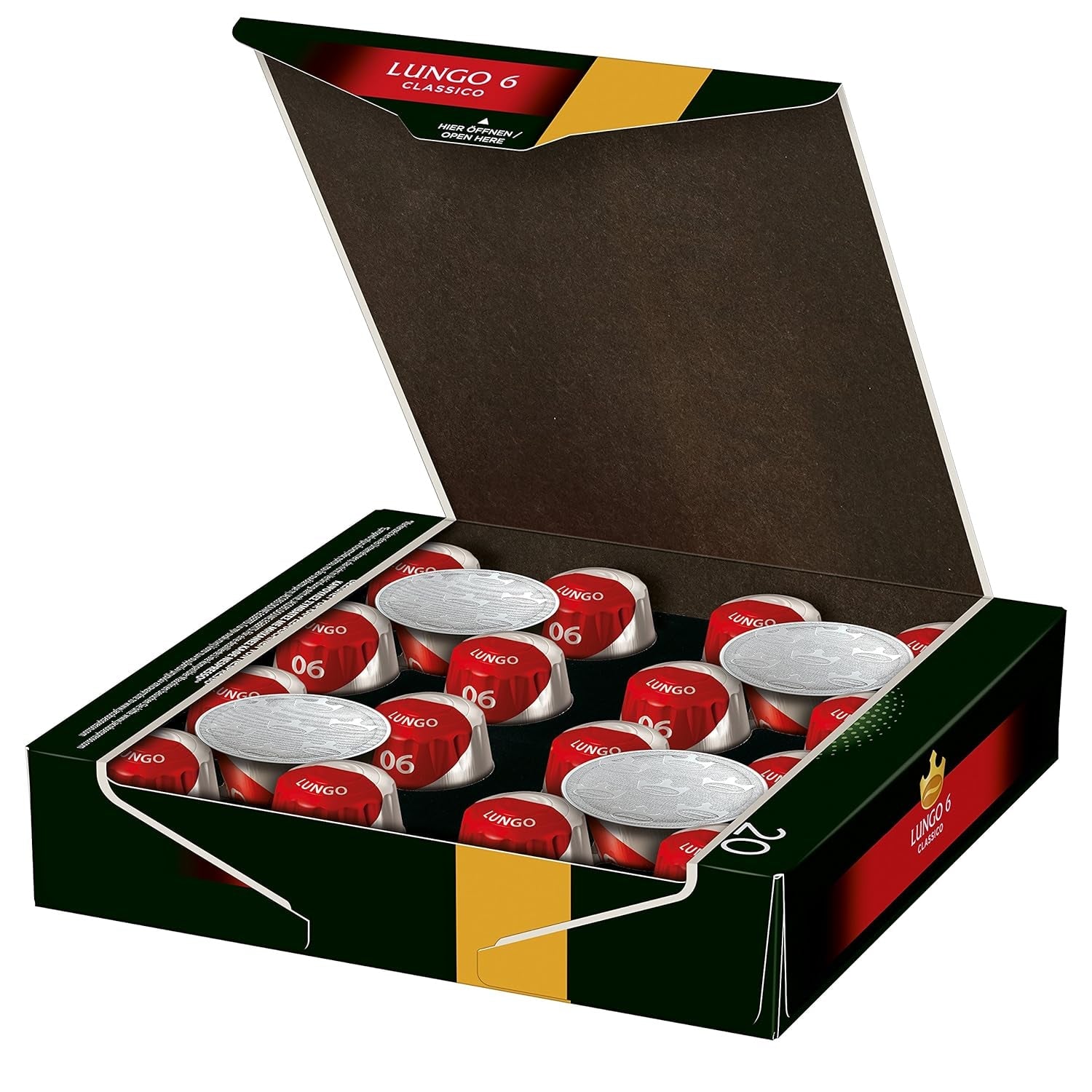 Kaffeekapseln Lungo Classico, Intensität 6 von 12, 10 x 20 Getränke & Kaffeekapseln Krönung Crema, 200 Nespresso-kompatible Kapseln, 10er Pack, 10 x 20 Getränke, 1040 g