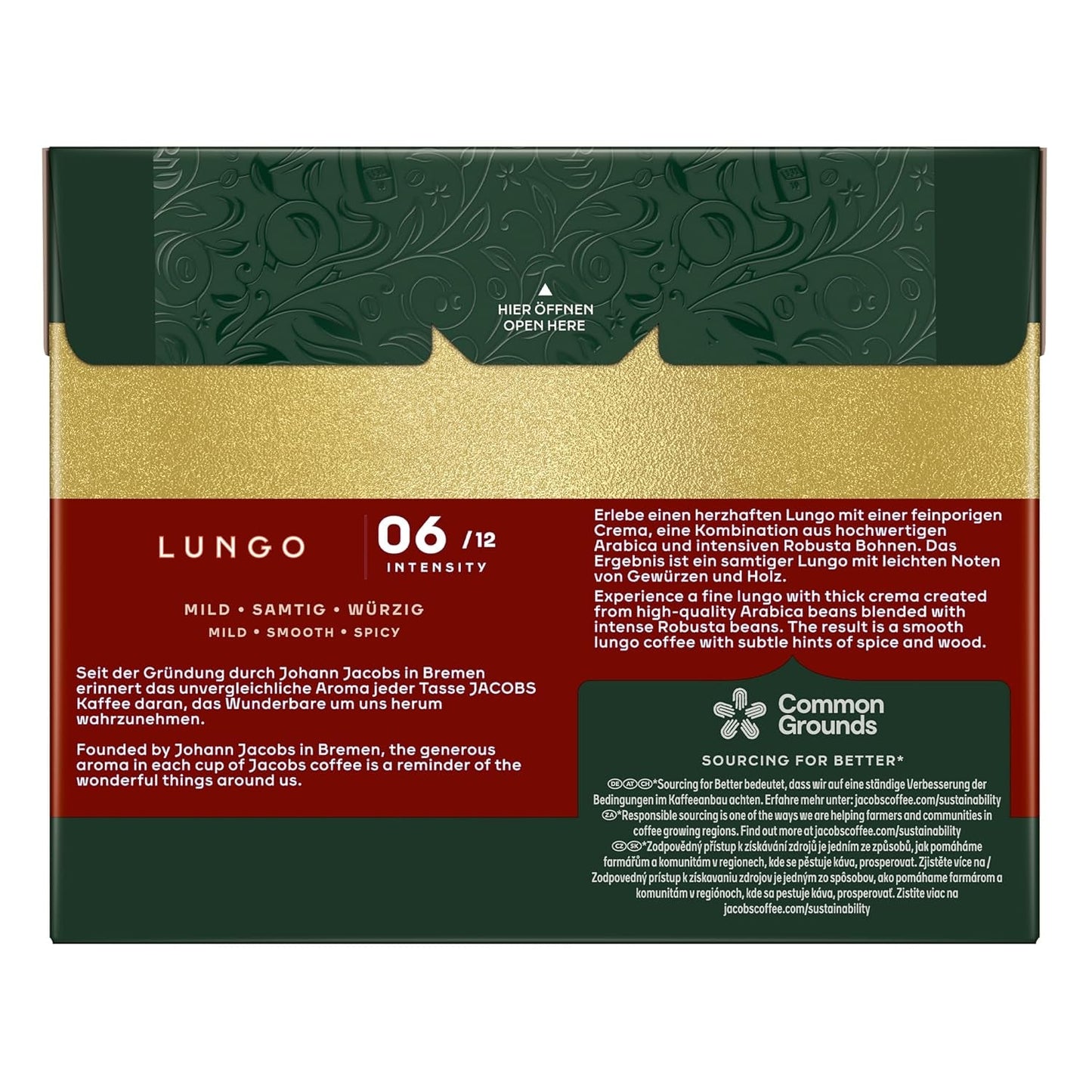 Jacobs Kaffeekapseln Lungo Classico, Megapack XXL, Intensität 6/12, 5 x 40 Getränke, Nespresso* kompatible Kaffeekapseln, 200 Kapseln