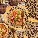 Leopardenmuster Partygeschirr Kindergeburtstag Deko Geburtstag Partygeschirr Dschungel Pappteller Becher Servietten Babyparty Tischdeko Set