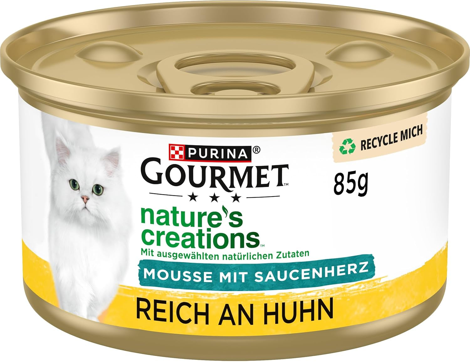 Gourmet Nature's Creations Heart Sauce Mousse Nassfutter für Katzen, reich an Huhn, 12er-Pack (12 x 85 g)